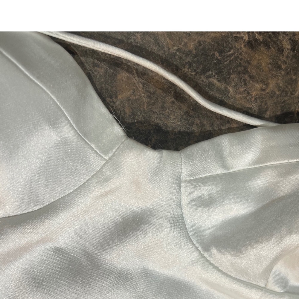 Zara White Satin Corset Maxi Dress Lace Up Back High Slit XS Bridal Old Money - Picture 5 of 11